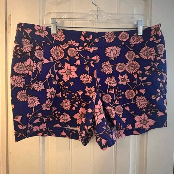 J. Crew Blue And Pink Floral Chino City Fit Shorts Side Zipper, 14 - Picture 2 of 9